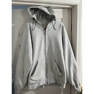 Vintage Carhartt K129 ASH XLT Thermal Lined Full Zip Hoodie